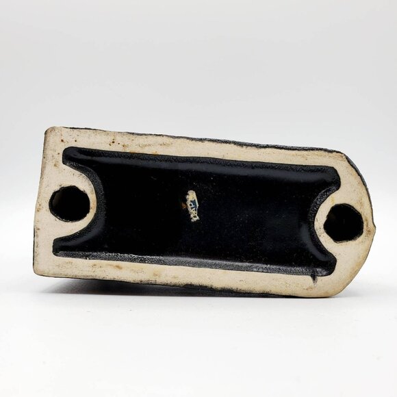 Vintage Hand Painted Ceramic Figurine Of Asian Boy In Red and Black Uniform - Picture 5 of 7